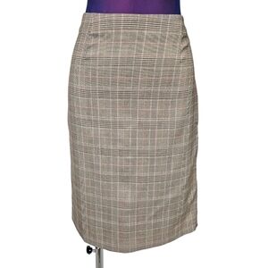 A. Byer‎ Tan & Pink Plaid Pencil Skirt Size 3 Juniors i89